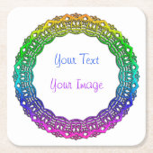 コースター – レース数々のライクカラー円形フレーム (正面)