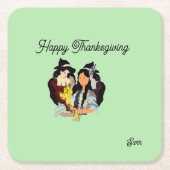 コースター：感謝祭賛美の スクエアペーパーコースター (正面)
