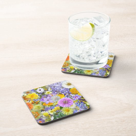 コースター – 懸命プラスチック – 花と蝶 (右側)