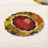 コースター – 板紙 – 秋楽しい感謝祭 (アングル)