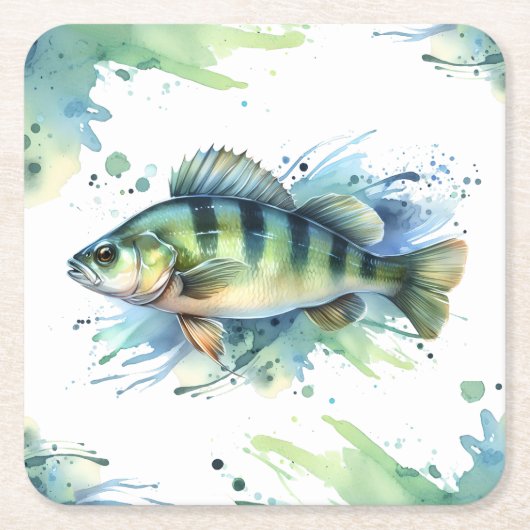コースター – 水彩シリーズ：パーチ (正面)