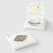 コースター – 水彩シリーズ：ピラニア (横)