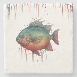 コースター – 水彩シリーズ:ピラニア