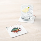 コースター – 水彩シリーズ：ピラニア (インサイチュ)