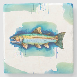 コースター – 水彩シリーズ:マス/サーモン