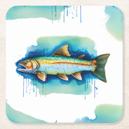 コースター – 水彩シリーズ:マス/サーモン