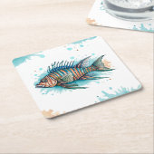 コースター – 水彩シリーズ：ライオンフィッシュ (アングル)