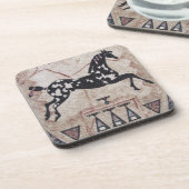 コースター--編まれた子馬 コースター (左側)