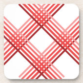 コースター - 赤い縞模様が対角線上に交差 (正面)