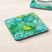 コースター「青緑の花」 コースター (左側)