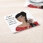 「コースター?飲み物は置かない」 スクエアペーパーコースター (アングル)