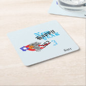 コースター： Happy New Years 2023 スクエアペーパーコースター (アングル)