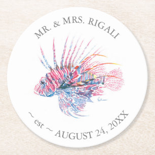 コースタ結婚ル・ライオンフィッシュ ラウンドペーパーコースター