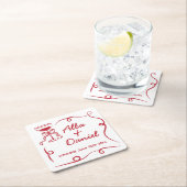 コースタ結婚ーの手お洒落引き図解入りの、写真付きの スクエアペーパーコースター (インサイチュ)