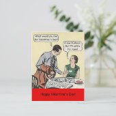 コースティックスユーモアValentinesデイ漫画カップルおもしろいPC シーズンポストカード (スタンド正面)