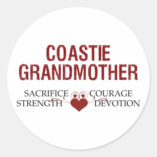 コースティー祖母の犠牲、強さ、勇気 ラウンドシール (正面)