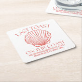 コーストお洒落コーラルの最後のトースト スクエアペーパーコースター (アングル)