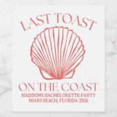 コーストお洒落コーラルの最後のトースト ワインラベル (シングルラベル)