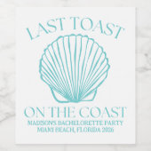 コーストお洒落ターコイズの最後のトースト ワインラベル (シングルラベル)