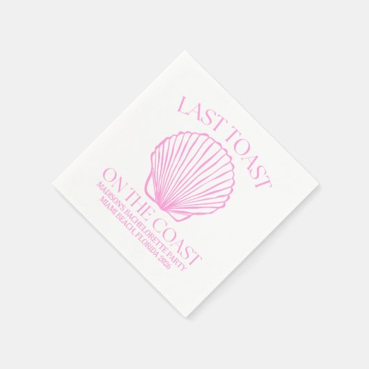 コーストお洒落ピンクの最後のトースト スタンダードカクテルナプキン (角)