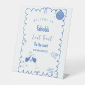 コーストでの最後のトーストバチェロレッテ歓迎のサイン 台座サイン (正面)