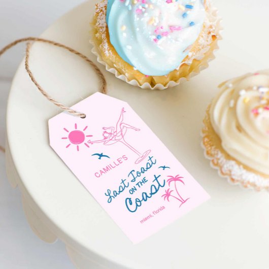 コーストで最後のトーストをピンクに変えるバチェロレッテ ギフトタグ