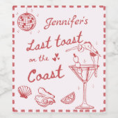 コーストで最後のトーストをピンクに変えるバチェロレッテ ワインラベル (シングルラベル)