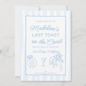コーストで最後のトーストストライプバチェロレッテ 招待状 (正面)
