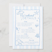 コーストで最後のトーストストライプバチェロレッテ 招待状 (裏面)