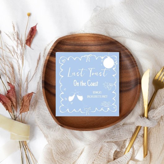 コーストで最後のトーストバチェロレッテ週末パーティー スタンダードカクテルナプキン