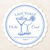 コーストで最後のトーストバチェロレッテ週末パーティー ペーパーコースター (正面)