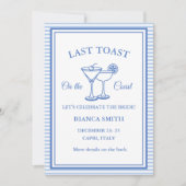 コーストで最後のトーストバチェロレッテ週末パーティー 招待状 (正面)
