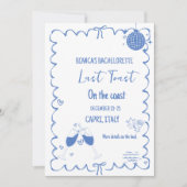 コーストで最後のトーストバチェロレッテ週末パーティー 招待状 (正面)
