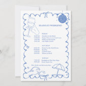 コーストで最後のトーストバチェロレッテ週末パーティー 招待状 (裏面)