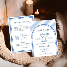 コーストで最後のトーストバチェロレッテ週末パーティー 招待状