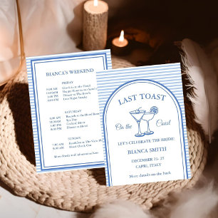 コーストで最後のトーストバチェロレッテ週末パーティー 招待状