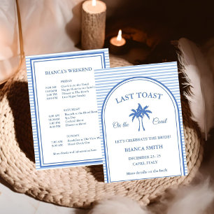 コーストで最後のトーストバチェロレッテ週末パーティー 招待状