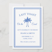 コーストで最後のトーストバチェロレッテ週末パーティー 招待状 (正面)