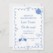 コーストで最後のトーストバチェロレッテ週末パーティー 招待状 (正面)
