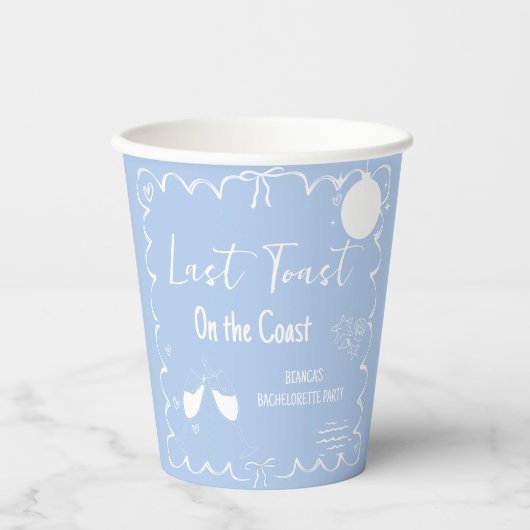 コーストで最後のトーストバチェロレッテ週末パーティー 紙コップ (正面)