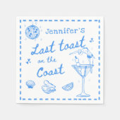 コーストで最後のトーストバチェロレッテ スタンダードカクテルナプキン (正面)