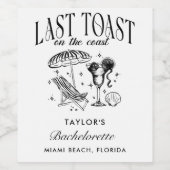 コーストで最後のトーストバチェロレッテ ワインラベル (シングルラベル)