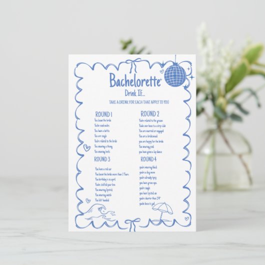 コーストの最後のトーストバチェロレッテゲームカード 招待状 (スタンド正面)