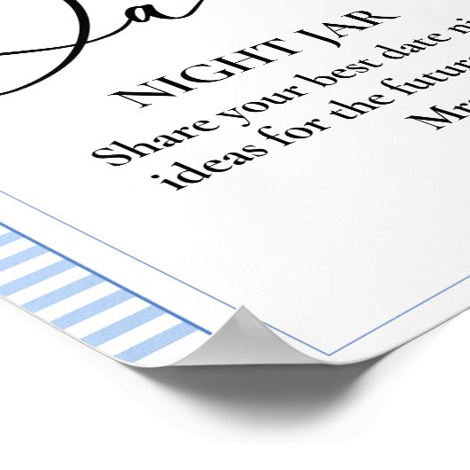 コーストの最後のトースト日の夜結婚のサイン ポスター (角)