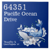 コーストアートカスタムハウスとクジラフローラブルー タイル (正面)