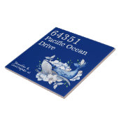 コーストアートカスタムハウスとクジラフローラブルー タイル (側面)