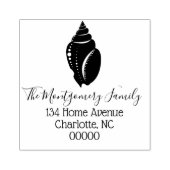 コーストエレガントシーシェルシルエット&ファミリー名 ラバースタンプ (インプリント)