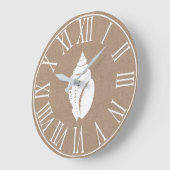 コーストエレガントバフェイクラップ&ホワイトシーシェル ラージ壁時計 (傾斜)