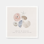 コーストエレガントビーチ結婚式カクテルナプキンス スタンダードカクテルナプキン (正面)