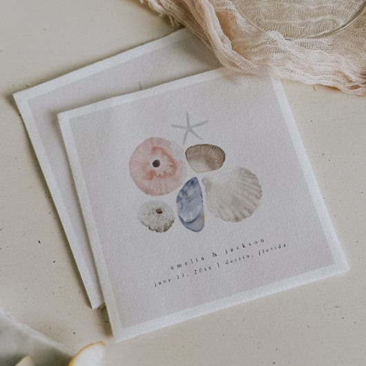 コーストエレガントビーチ結婚式カクテルナプキンス スタンダードカクテルナプキン